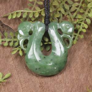 NZ Greenstone Small Pekapeka Pendant (CA378) Hapopo Pounamu