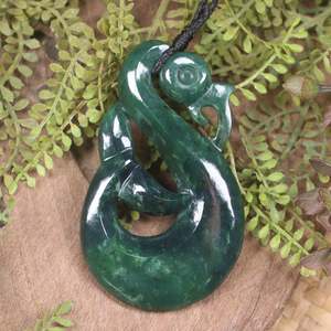NZ Greenstone Large Manaia Pendant (BX938) Kawakawa Pounamu
