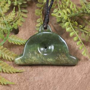 NZ Greenstone Shepard Dog Whistle Pendant (BX383) Kawakawa Pounamu