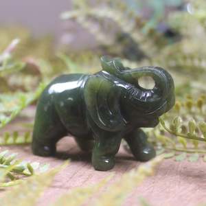 NZ Greenstone Elephant Sculpture (BW768) Rimu Pounamu