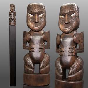 Pounamu Sculptures Touchstones: Carved Wooden Pou (BX882)
