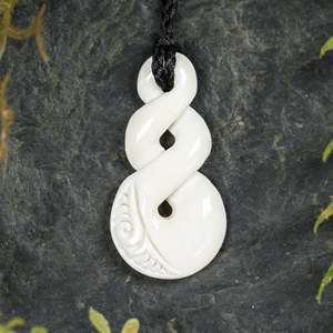 NZ Bone Small Twist Pendant (BW096)