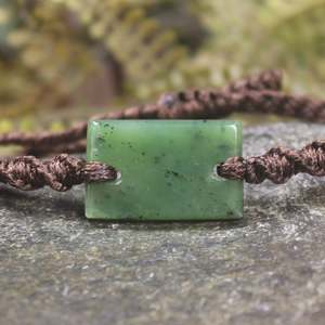 NZ Greenstone Adjustable Cord Bracelet (BX403) Hapopo Pounamu