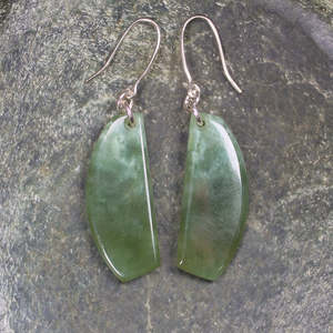 NZ Greenstone Small Roimata Earrings (BH573) Hapopo Pounamu