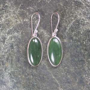 NZ Greenstone Small Drop Earrings (BM285) Hapopo Pounamu