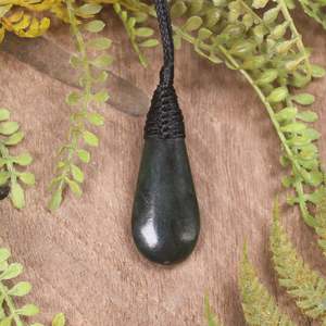 NZ Greenstone XSmall Roimata Pendant (CA691) Rimu Pounamu