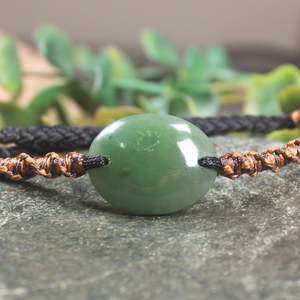 NZ Greenstone Adjustable Cord Bracelet (CA270) Hapopo Pounamu