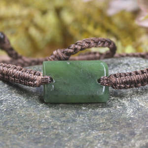 NZ Greenstone Adjustable Cord Bracelet (CA241) Hapopo Pounamu