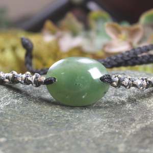 NZ Greenstone Adjustable Cord Bracelet (CA227) Hapopo Pounamu