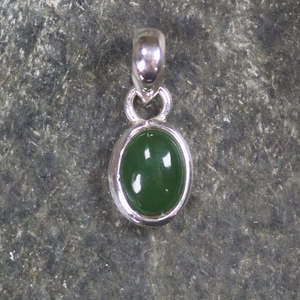 NZ Greenstone XSmall Sterling Silver Pendant (BM343) Kawakawa Pounamu