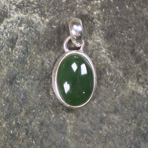NZ Greenstone Sterling Silver XSmall Pendant (BM364) Kawakawa Pounamu