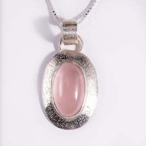 Rose Quartz Sterling Silver Pendant (S583)