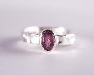 Pink Tourmaline Sterling Silver Ring Size 6 (BM602)