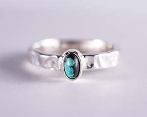 Kingman Mine Turquoise Sterling Silver Ring S8 (BM612)