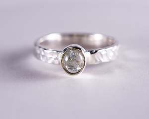 Green Tourmaline Sterling Silver Ring US8 (BM605)