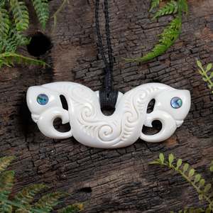 Bone Large Breastplate Pekapeka Pendant (CA803)