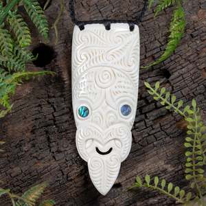 Bone Large TekoTeko Head Pendant (CA799)
