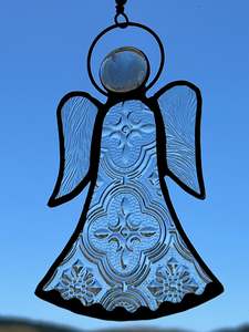 Individual: Clear Glass Angel Sun Catcher
