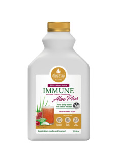 Healthy Snacks: Aloe Vera Of Australia Immune Aloe Plus with Apple, Cherry & Pomegranate 1L