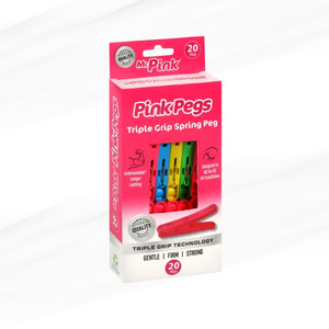 Pest Control: Mr Pink Triple Grip Spring Pegs 20pack