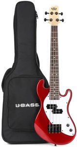 Bass Guitars: Kala Solid Body U Bass w/ bag – Red