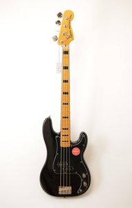Bass Guitars: Squier Classic Vibe ’70s Precision Bass – Black w/ Maple Neck