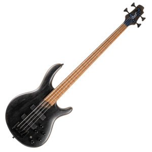 Bass Guitars: Cort B4 Element Fretless Bass – Open Pore Trans Black