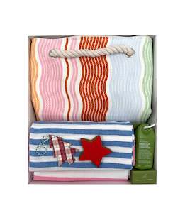 Christmas Collection 2025: Lifes A Beach at Christmas - Striped bag