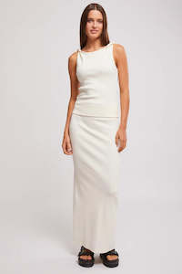 Tank top: NEUW Jonesy Twist Top | Ivory