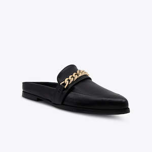 Womens Footwear: Tuesday Chain Slide | Black/Gold
