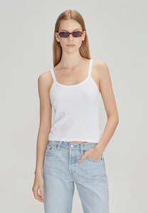 Womens Commoners: Base Rib Thin Tank | White