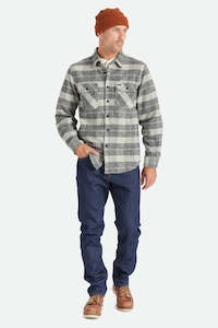 Men S Tops Shirts: BRIXTON Bowery Heavyweight Flannel | Black/Charcoal