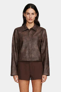 Ownley: OWNLEY Credence Pu Jacket | Chocolate