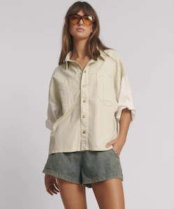 ONE TEASPOON Drift Denim Shirt | Cream