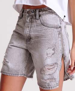 Women S Short: Jackson Mid Waist Wide Short| Slate Acid