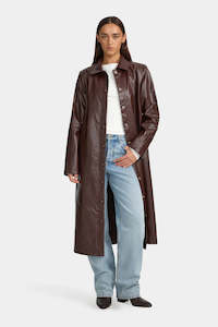 OWNLEY Tabetha Pu Coat | Cherry Cola