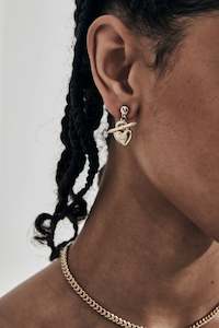 Stolen Girlfriends Club Jewellery: STOLEN GIRLFRIENDS CLUB Love Locket Fob Earrings | Gold Plated