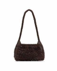 Brie Leon: BRIE LEON Madera Beaded Small Bag | Dark Chocolate