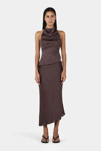 OWNLEY Iris Halter Top | Mulberry