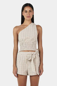 Ownley: OWNLEY Sammy Asym Top | Beige Tart