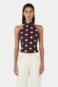 Ownley: OWNLEY Nola Halter Top | Pinot Polka