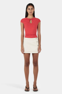 Ownley: OWNLEY Rina Keyhole Tee | Tango Red