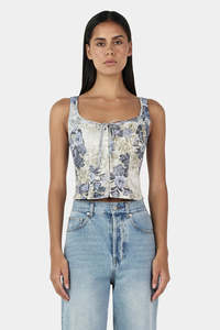 OWNLEY  Honey Corset Top | Botanic Denim