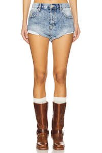 Womens Denim: ONE TEASPOON Bandits Low Waist Denim Short | Sunkis Blue