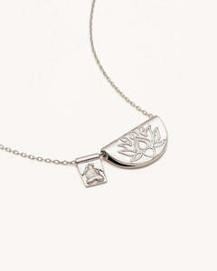 Accessories 1: BY CHARLOTTE Lotus and Little Buddha Necklace | Silver