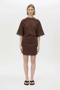 Dresses: CAMILLA AND MARC Lolani Mini Tee Dress | Chocolate