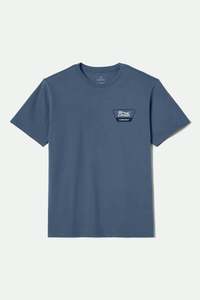 BRIXTON Linwood SS Tee | Harbour Blue / Cool Grey / Washed Cooper