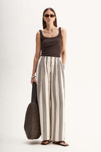 Women S Pants Denim: ELKA Milo Stripe Pant | Chocolate Stripe