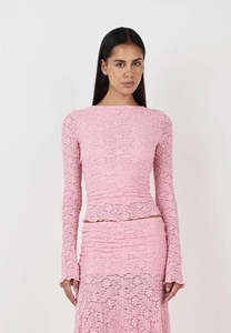 OWNLEY Olive Top | Peony Pink