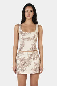 Ownley: OWNLEY Candice Corsett Top | Rolling Waves Beige